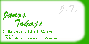 janos tokaji business card